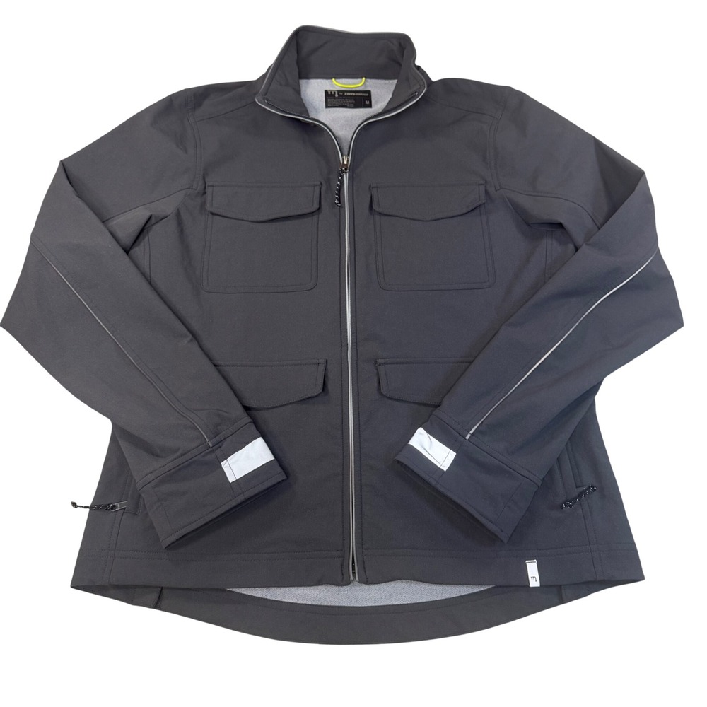 Novara by REI Mens Gray Softshell Cycling Jacket Reflective Utility Pockets M